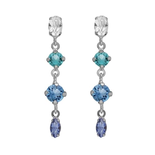 Stříbrné náušnice s krystaly Swarovski VICTORIA CRUZ A4791-MHT + DÁREK ZDARMA