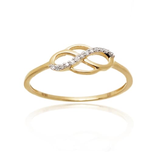 Zlatý prsten s nekonečnem s diamanty L'Amour Diamonds MR19360Y + dárek zdarma — ZlatnictviNoemi.cz