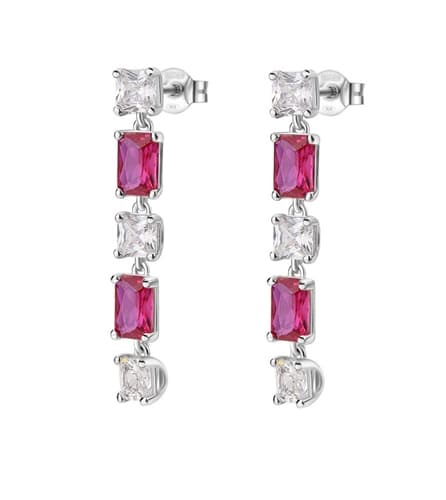 Stříbrné visací náušnice s rubíny Brosway Fancy Passion Ruby FPR19 pár + dárek zdarma
