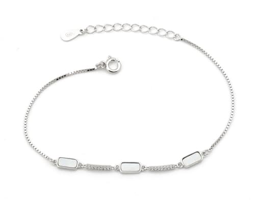 Dámský stříbrný náramek s perletí 16-19 cm STNA0769F — ZlatnictviNoemi.cz