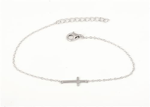 Dámský stříbrný náramek s křížkem 17-20 cm STNA0778F