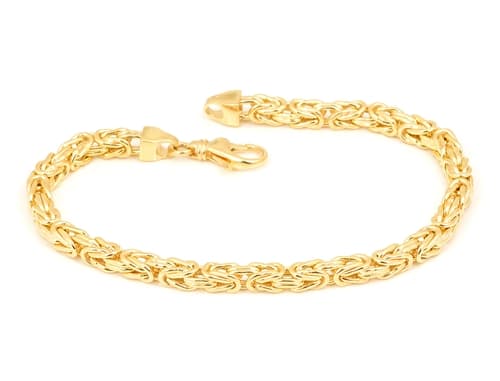 Náramek ze žlutého zlata královská vazba 22 cm ZLNA1440F + DÁREK ZDARMA