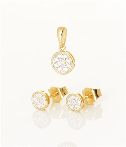 Zlatá souprava s diamanty L'Amour Diamonds BSOUP017F + DÁREK ZDARMA