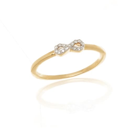 Zlatý prsten s nekonečnem s diamanty L'Amour Diamonds RR56806Y + dárek zdarma