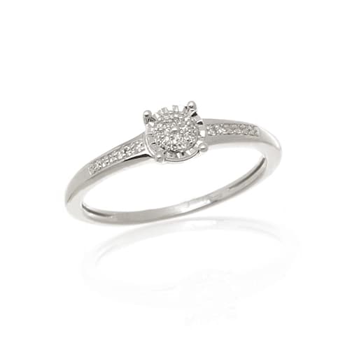 Prsten z bílého zlata s diamanty L'Amour Diamonds CR8100W + dárek zdarma