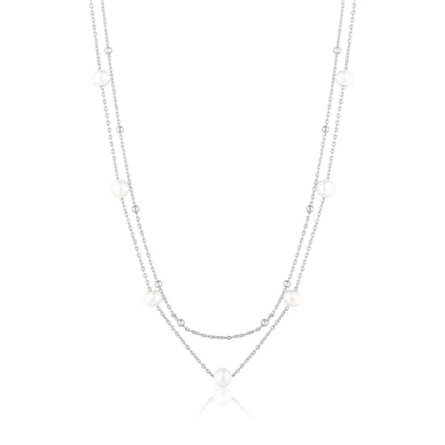 Stříbrný perlový náhrdelník 45-50 cm SVLN0824SD2P145 + dárek zdarma — ZlatnictviNoemi.cz