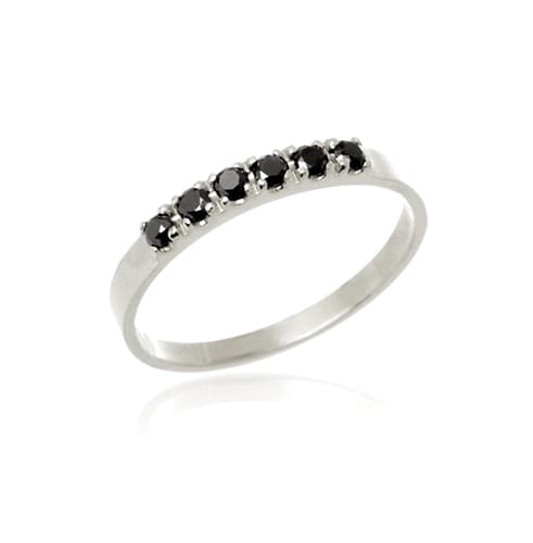 Prsten z bílého zlata s černými diamanty-brilianty BP0114BF + DÁREK ZDARMA