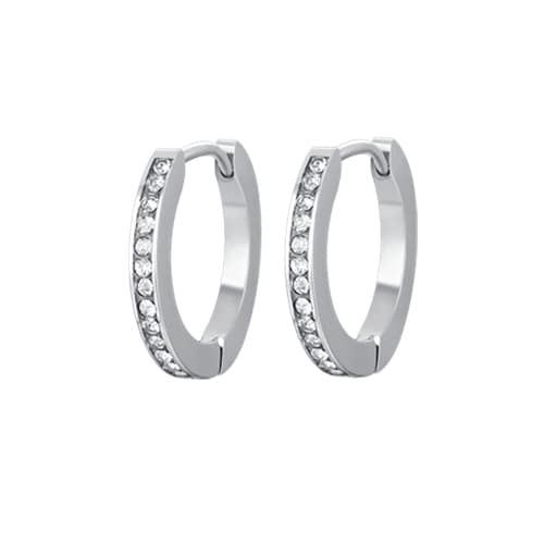 Náušnice Luca Barra kroužky z chirurgické oceli s krystaly 18 mm OK1238
