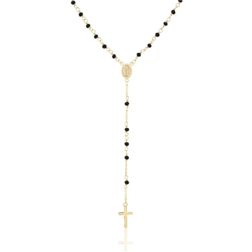 Stříbrný zlacený růženec s křížkem a madonkou 47 cm SVLN0673XJ6GB45 + dárek zdarma