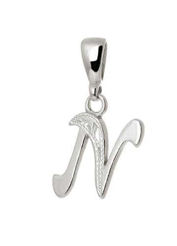Stříbrný přívěšek písmeno N bez zirkonů STRZ1523NF