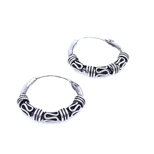 Stříbrné naušnice kruhy s patinou 14 mm STNAU2083F