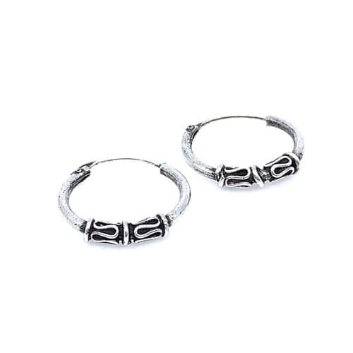 Stříbrné naušnice kruhy s patinou 14 mm STNAU2084F