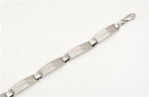 Dámský stříbrný článkový náramek 19-21 cm STNA0813F + dárek zdarma