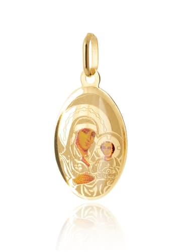 Zlatý přívěšek madonka Panna Marie s Ježíškem ZZ1487F + dárek zdarma
