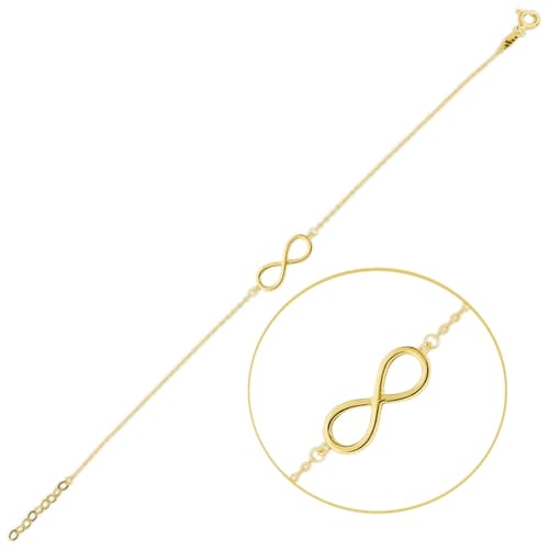 Dámský zlatý náramek nekonečno JMG0267WGB17 17-19 cm + Dárek zdarma