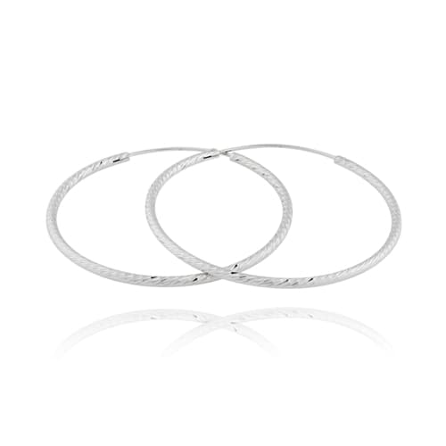 Stříbrné náušnice kruhy broušené 40mm STNAU2134F