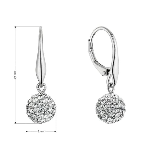 Stříbrné náušnice kuličky se Swarovski krystaly 31326.1 + dárek zdarma