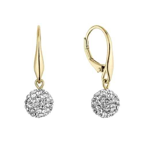 Stříbrné zlacené náušnice kuličky se Swarovski krystaly 31326.1G + dárek zdarma
