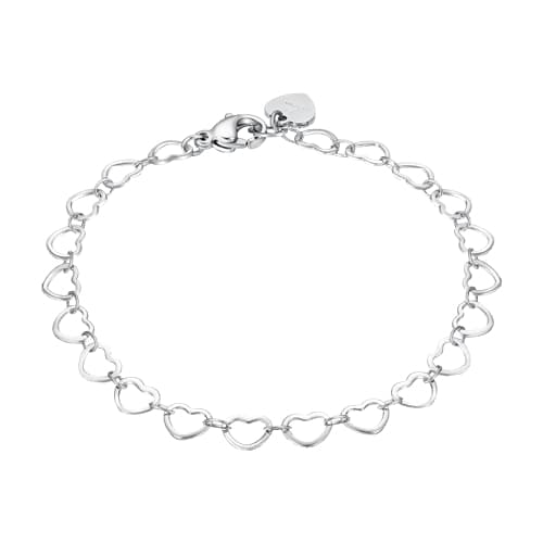 Dámský náramek Luca Barra z chirurgické oceli se srdíčky 19 cm BK2951