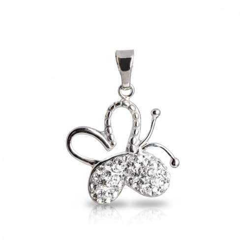 Stříbrný přívěšek ve tvaru motýla s komponenty Swarovski