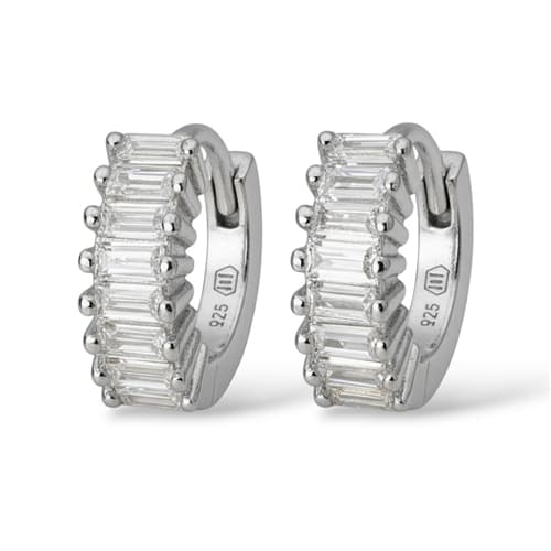 Stříbrné naušnice kruhy se zirkony 18 mm STNAU2171F + dárek zdarma