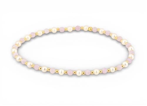 Náramek 7 Angelic Eyes se zlatými kuličkami, kunzity a říčními perlami ZLNA1521F + Dárek zdarma