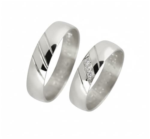 Stříbrné snubní prsteny SNST0003 + DÁREK ZDARMA
