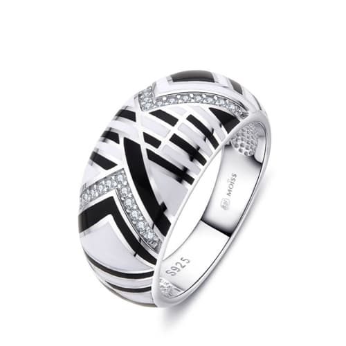 Luxusní stříbrný prsten zdobený smaltem STRP0677F + dárek zdarma