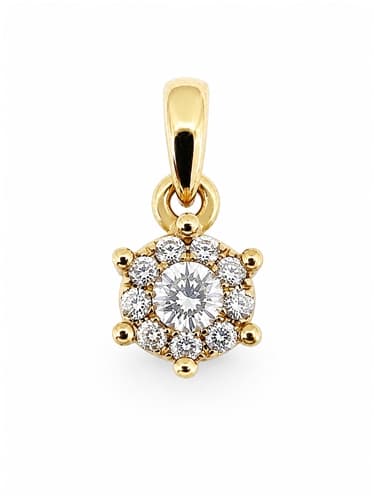 Zlatý přívěšek s přírodními diamanty BZ0017F + dárek zdarma