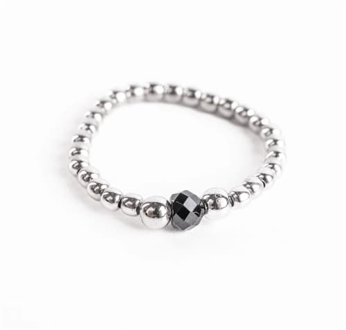 Flexibilní prsten 7 Angelic Eyes se stříbrnými kuličkami a spinelem STRP0697F