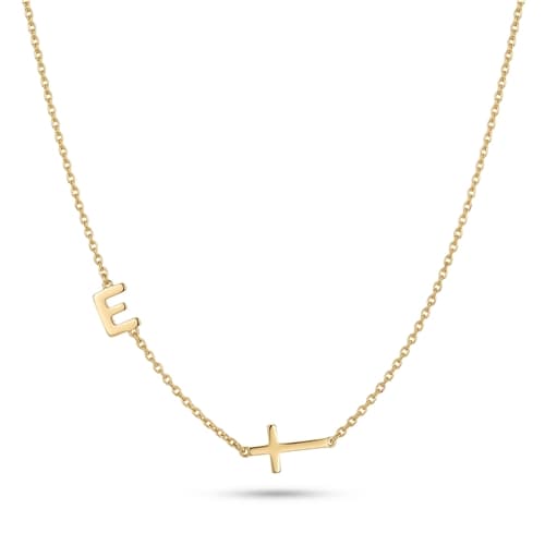 Personalizovaný zlatý náhrdelník FAEM s písmenem a křížkem FAEMZLNAH011 + dárek zdarma