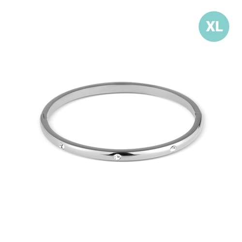 Náramek z chirurgické oceli s čirými zirkony SSSB0094XI8BIXL