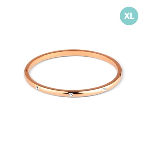 Zlacený náramek z chirurgické oceli s čirými zirkony SSSB0094XI8ROXL