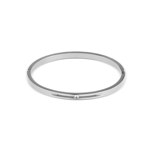 Náramek z chirurgické oceli s čirým zirkonem SSSB0096XI8BI00