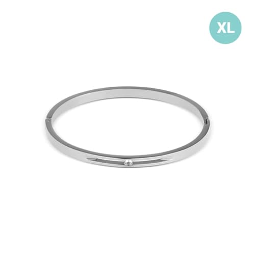 Náramek z chirurgické oceli s čirým zirkonem SSSB0096XI8BI00