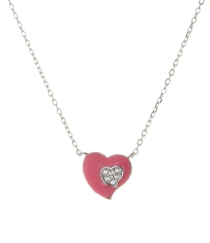 Dětský stříbrný řetízek ankr se srdcem AGS840/45