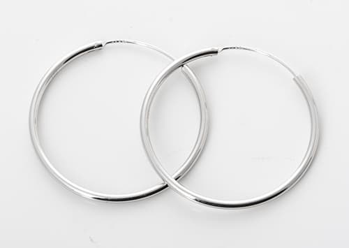 Dámské stříbrné naušnice kruhy hladké 40 mm 63958F