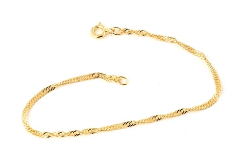 Dámský stříbrný pozlacený náramek singapore 18 cm STNA0291F