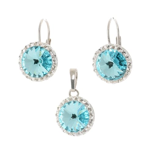 Stříbrna souprava s krystaly Swarovski STRS0281F