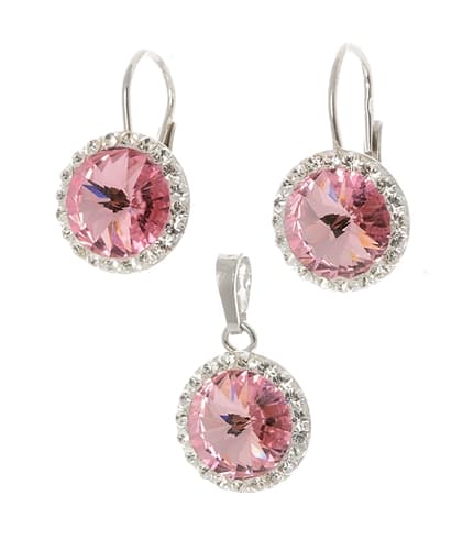 Stříbrna souprava s krystaly Swarovski STRS0282F