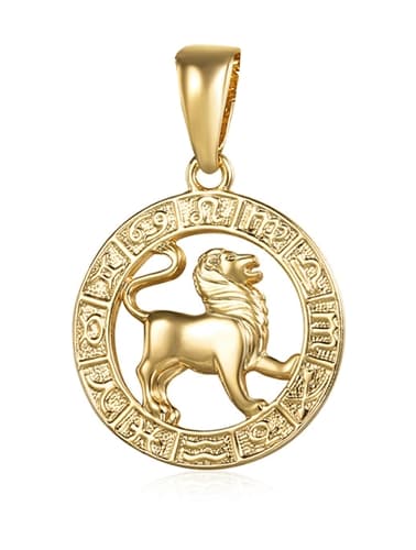 Stříbrný pozlacený přívěšek znamení lev STRZ0737LEVZLF