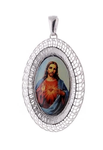 Stříbrný přívěšek medailon Ježíš Kristus STRZ0759F