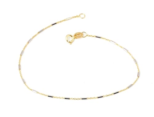 Dámský zlatý náramek s válečky ZLNA1026F 19 cm + Dárek zdarma
