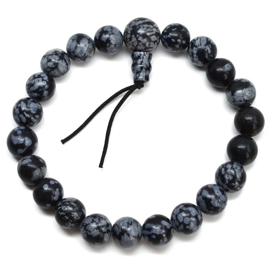 Buddhův energetický náramek obsidián vločkový Ukotvení — Aranys.cz