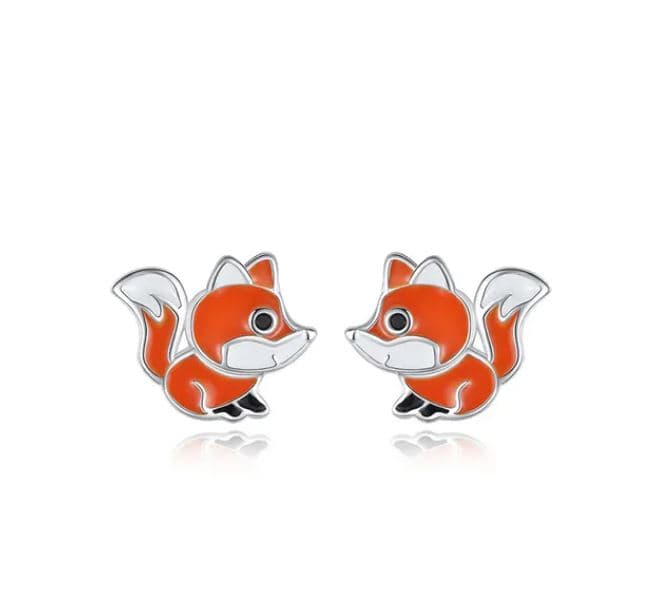 Stříbrné náušnice liška Foxy — Aranys.cz