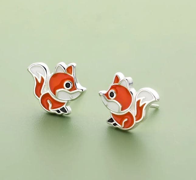 Stříbrné náušnice liška Foxy — Aranys.cz