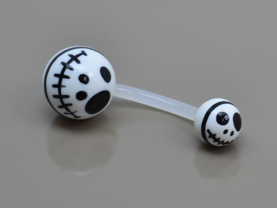 Akrylátový piercing do pupíku kuličky, Bílá — Aranys.cz