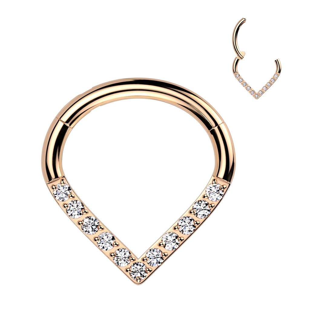 Zlacený piercing se zirkony - septum / helix / cartilage TITAN, 1,2 x 8 mm — Marre.cz
