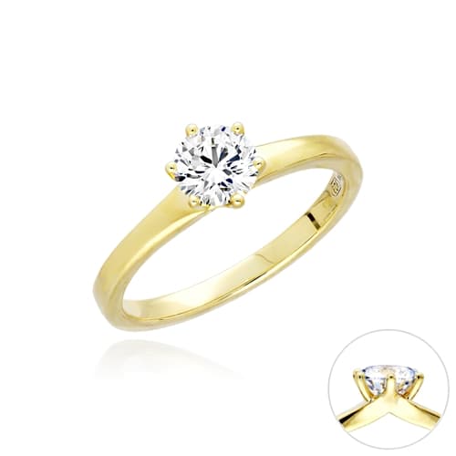 Zásnubní prsten ze žlutého zlata s lab-grown diamantem MOISS RAL00214 + DÁREK ZDARMA — ZlatnictviNoemi.cz