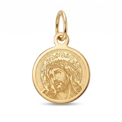 Přívěšek medailonek Ježiš Kristus ze žlutého zlata ZZ1667F + dárek zdarma — ZlatnictviNoemi.cz